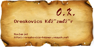 Oreskovics Kázmér névjegykártya